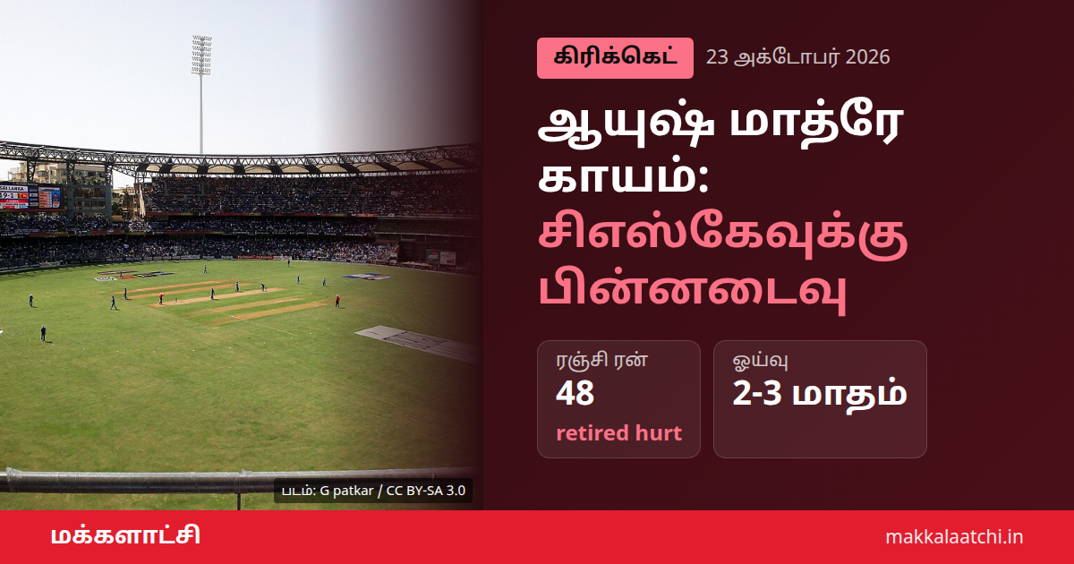 ஆயுஷ் மாத்ரே காயம் குறித்த சிஎஸ்கே செய்தி