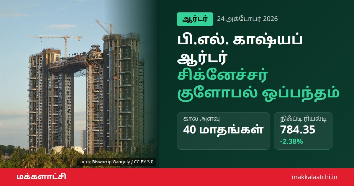 பி.எல். காஷ்யப் ஆர்டர் - கட்டுமானத் திட்டம்