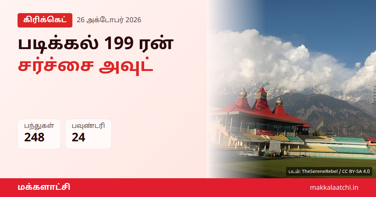 தேவ்தத் படிக்கல் 199 ரன் எடுத்து ஆட்டமிழந்த இந்தியா ஏ ஆட்டம்