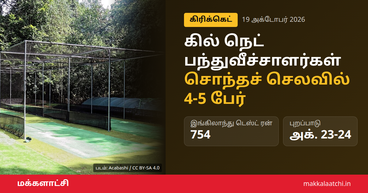 கில் நெட் பந்துவீச்சாளர்கள் ஏற்பாடு குறித்த கிரிக்கெட் பயிற்சிப் படம்
