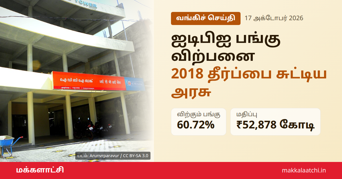 ஐடிபிஐ பங்கு விற்பனை குறித்து அரசு விளக்கம்