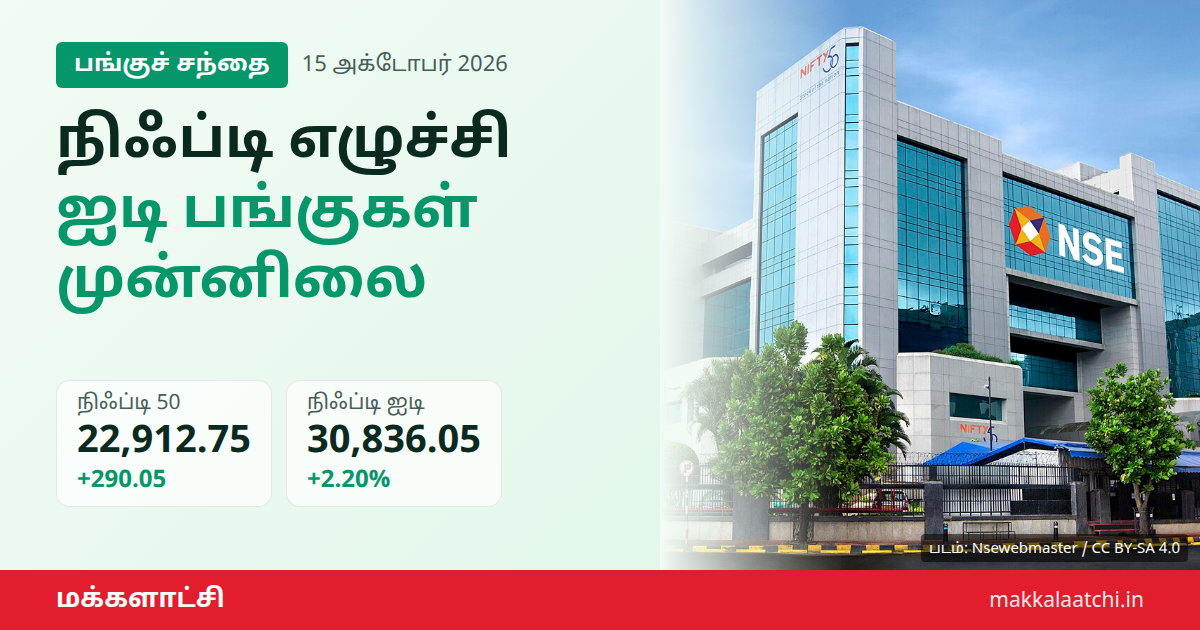 நிஃப்டி எழுச்சி: ஐடி பங்குகள் முன்னிலையில் பங்குச் சந்தை உயர்வு