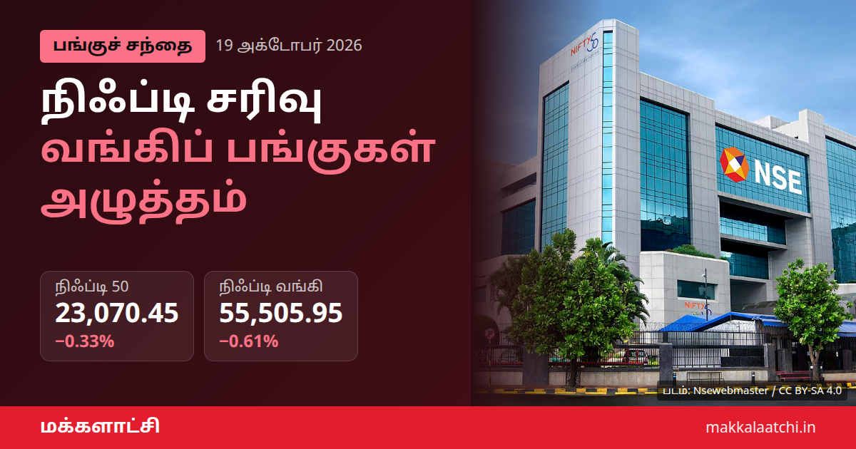 நிஃப்டி சரிவு: வங்கிப் பங்குகள் அழுத்தத்தில் திங்கள் வர்த்தகம்