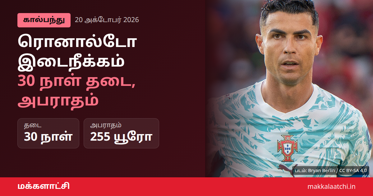 ரொனால்டோ இடைநீக்கம்: போர்ச்சுகல் கூட்டமைப்பு 30 நாள் தடை