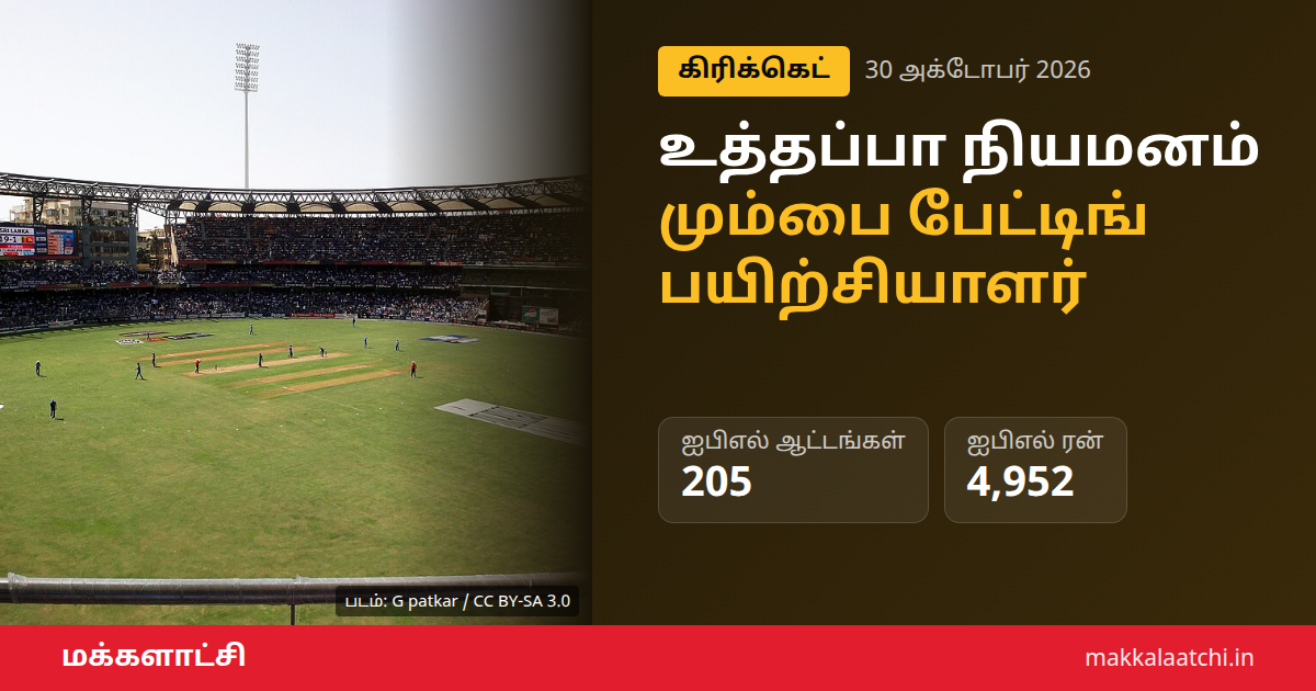 உத்தப்பா பேட்டிங் பயிற்சியாளர் மும்பை இந்தியன்ஸ் அணியில் நியமனம்